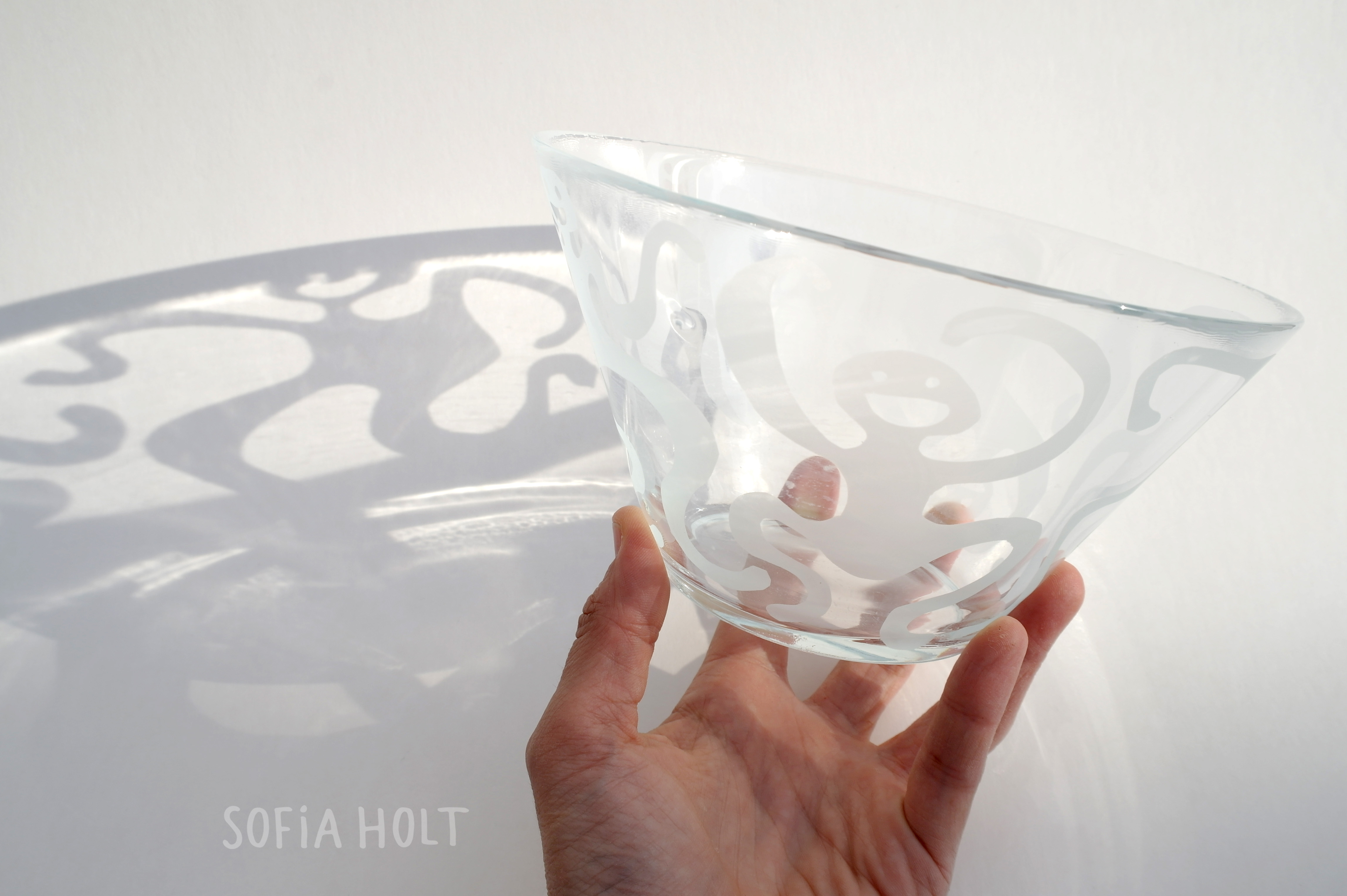 Glass bowl in hand shadow s